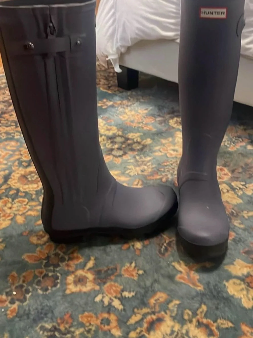 Hunter Women's Tall Rain Boots in Navy Gray